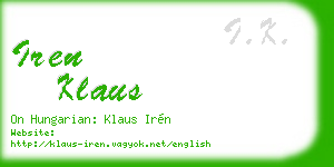 iren klaus business card